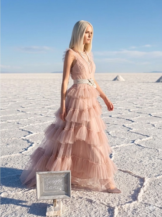 BCBGMaxAzria Dresses & Skirts - BCBGMaxAzria Blush Pink Tiered Tulle Maxi Dress